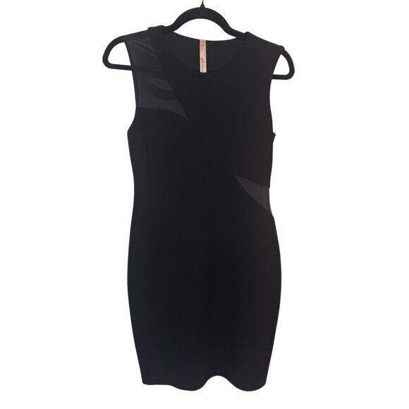 Bailey 44 Small Black Sleeveless Sheath Dress Sheer Mesh Panels - Picture 12 of 16
